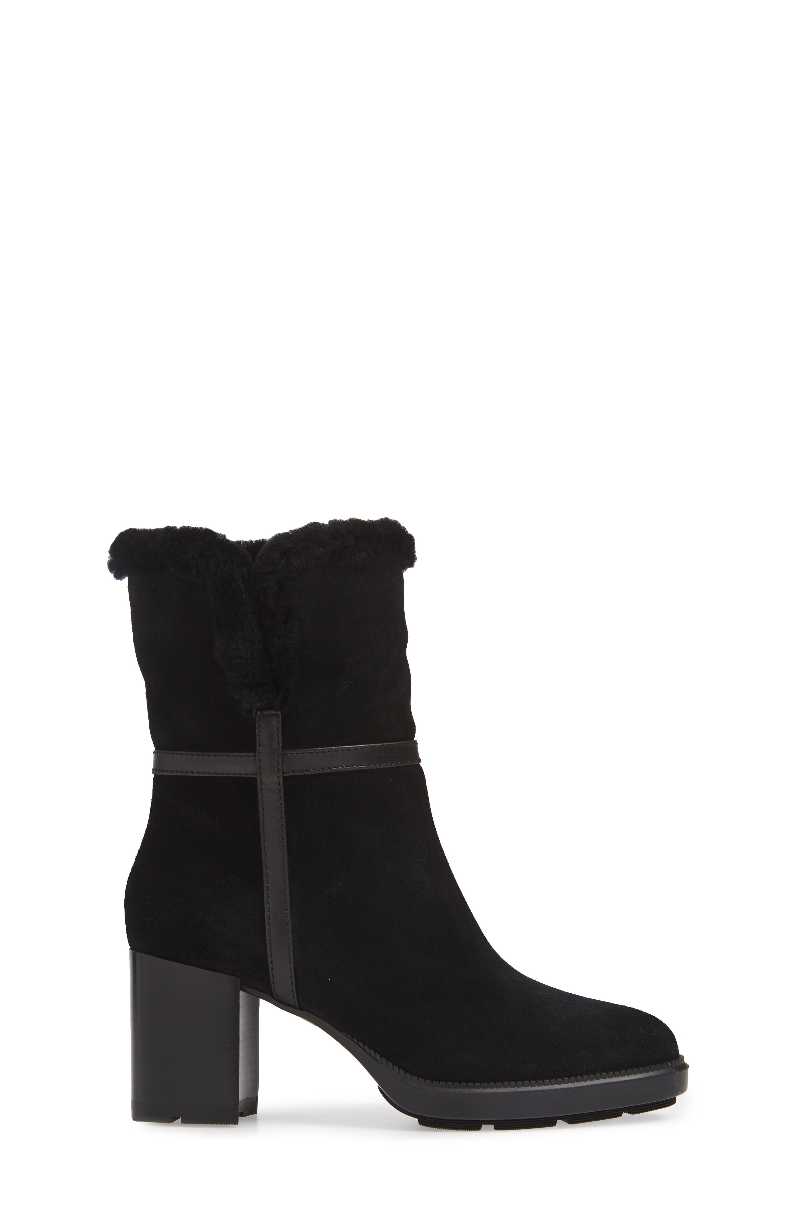 Isolda Genuine Shearling Weatherproof Boot, Alternate, color, BLACK