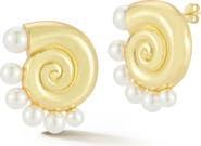 GLAZE JEWELRY Faux Pearl Shell Stud Earrings