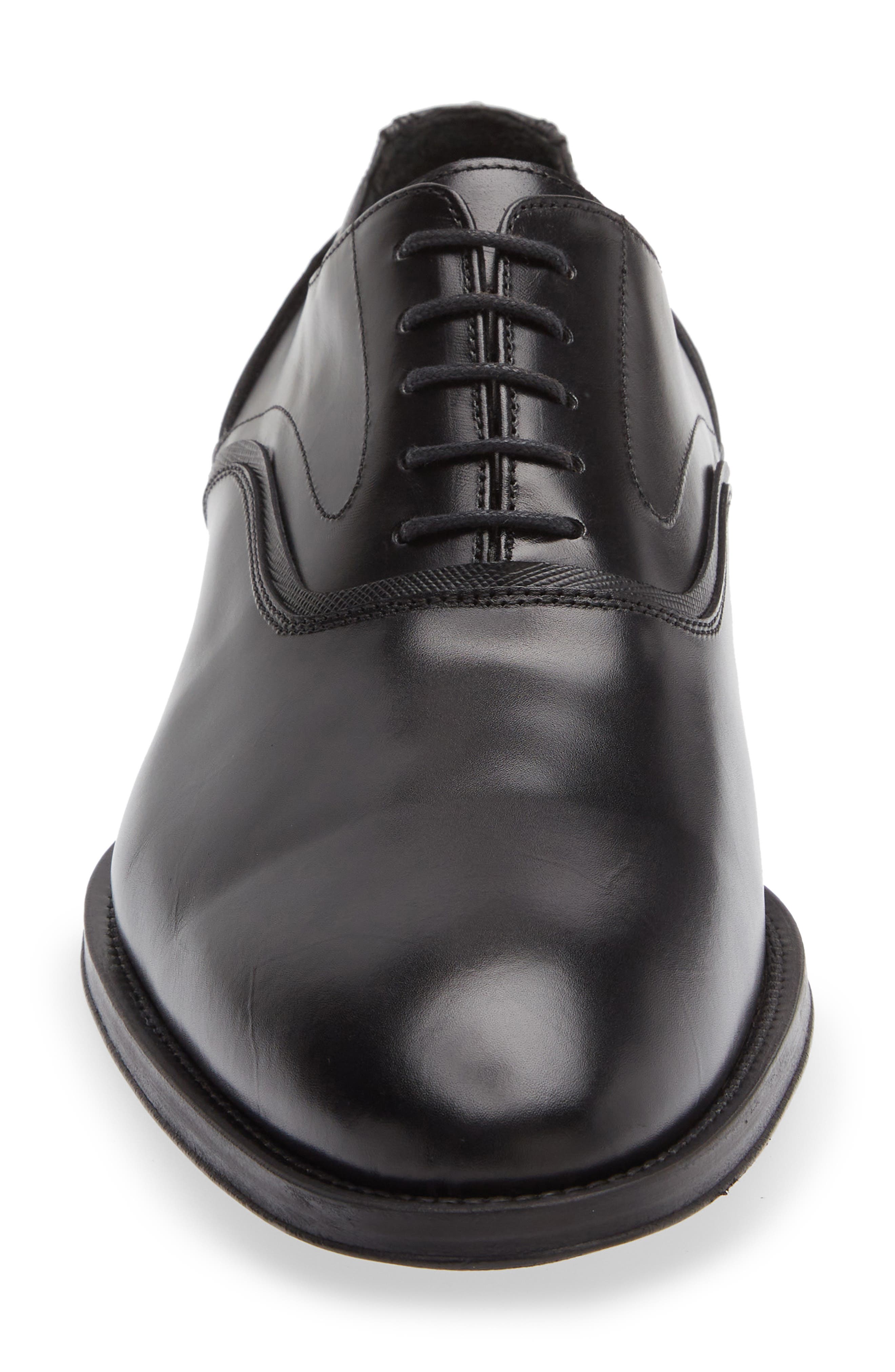 Sleek Plain Toe Oxford, Alternate, color, BLACK