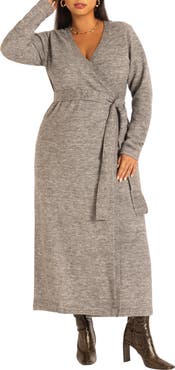 ELOQUII Sweater Wrap Dress