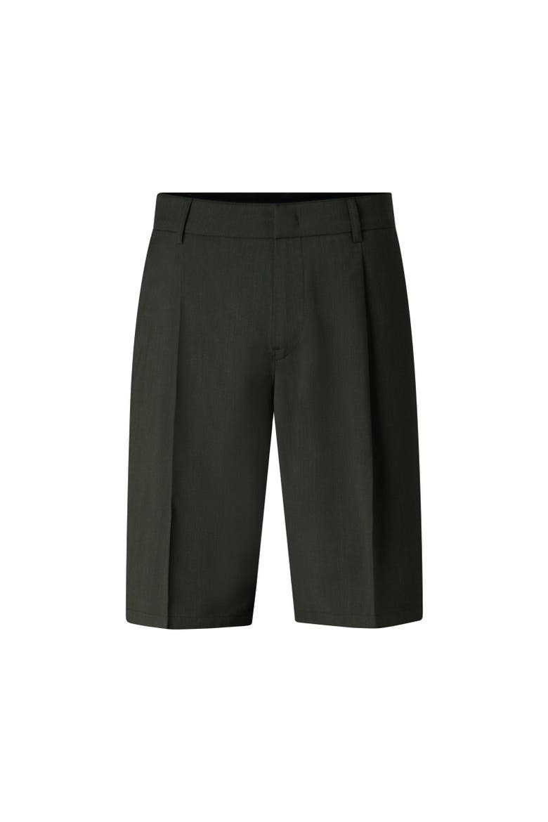 Johny Pleated Shorts, Main, color, Olive green
