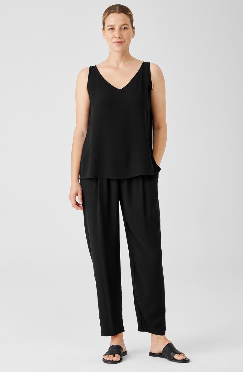 Eileen Fisher V-Neck Silk Tank Top, Alternate, color,