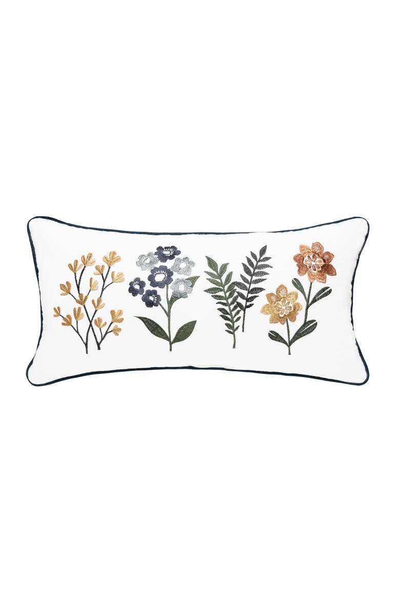 Retro Botanical Throw Pillow, 12" x 24", Main, color, Green