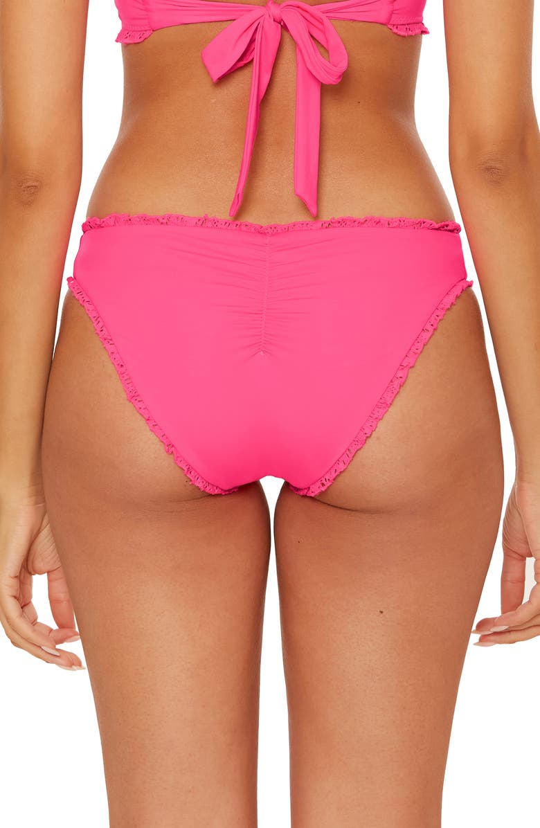 Becca Frills Adela Hipster Bikini Bottoms, Alternate, color, Punch