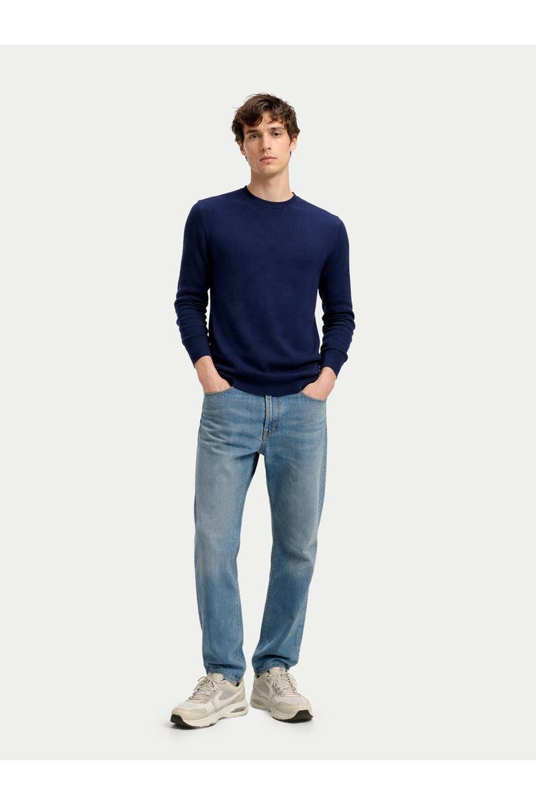 Cashmere Silk C-Neck Sweater, Alternate, color, mood indigo