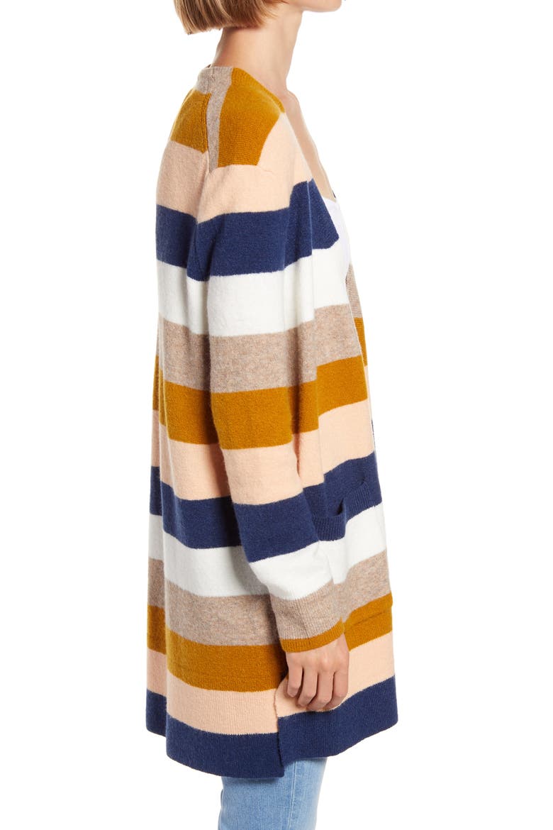 Kent Stripe Cardigan, Alternate, color, BENGALI INDIGO