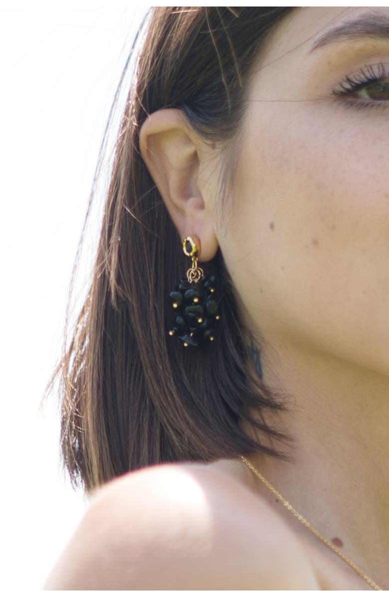 Classicharms Melanie Obsidian Cascade Cluster Earrings, Alternate, color, Black