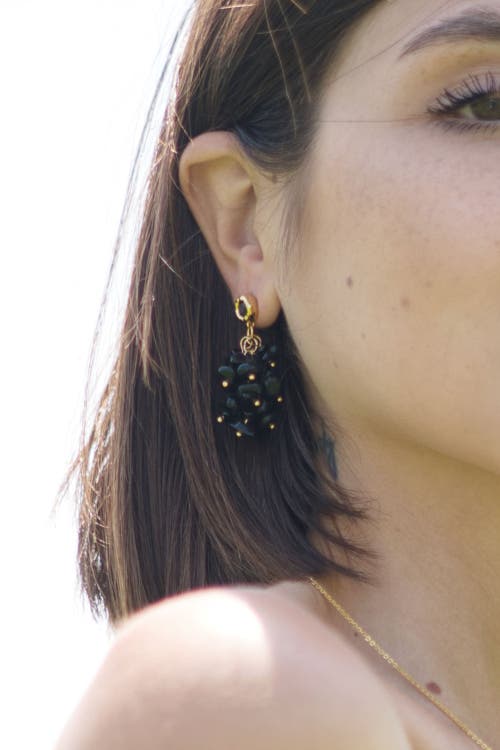 Classicharms Melanie Obsidian Cascade Cluster Earrings In Black