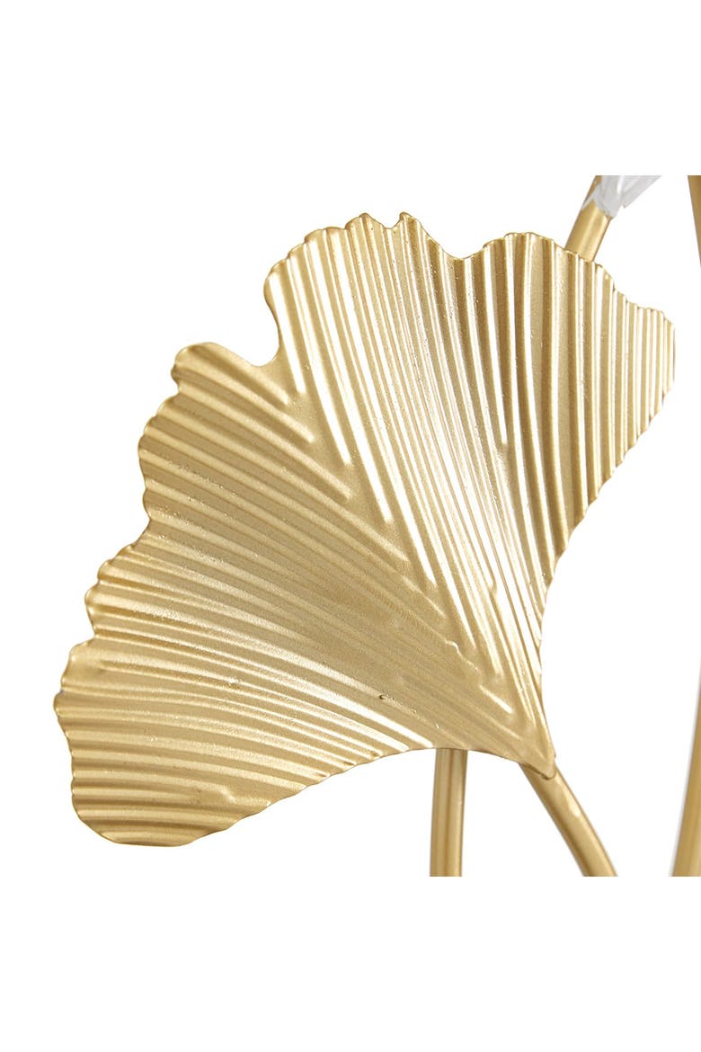 White Meatal Leaf Sculpture, Alternate, color, WHITE
