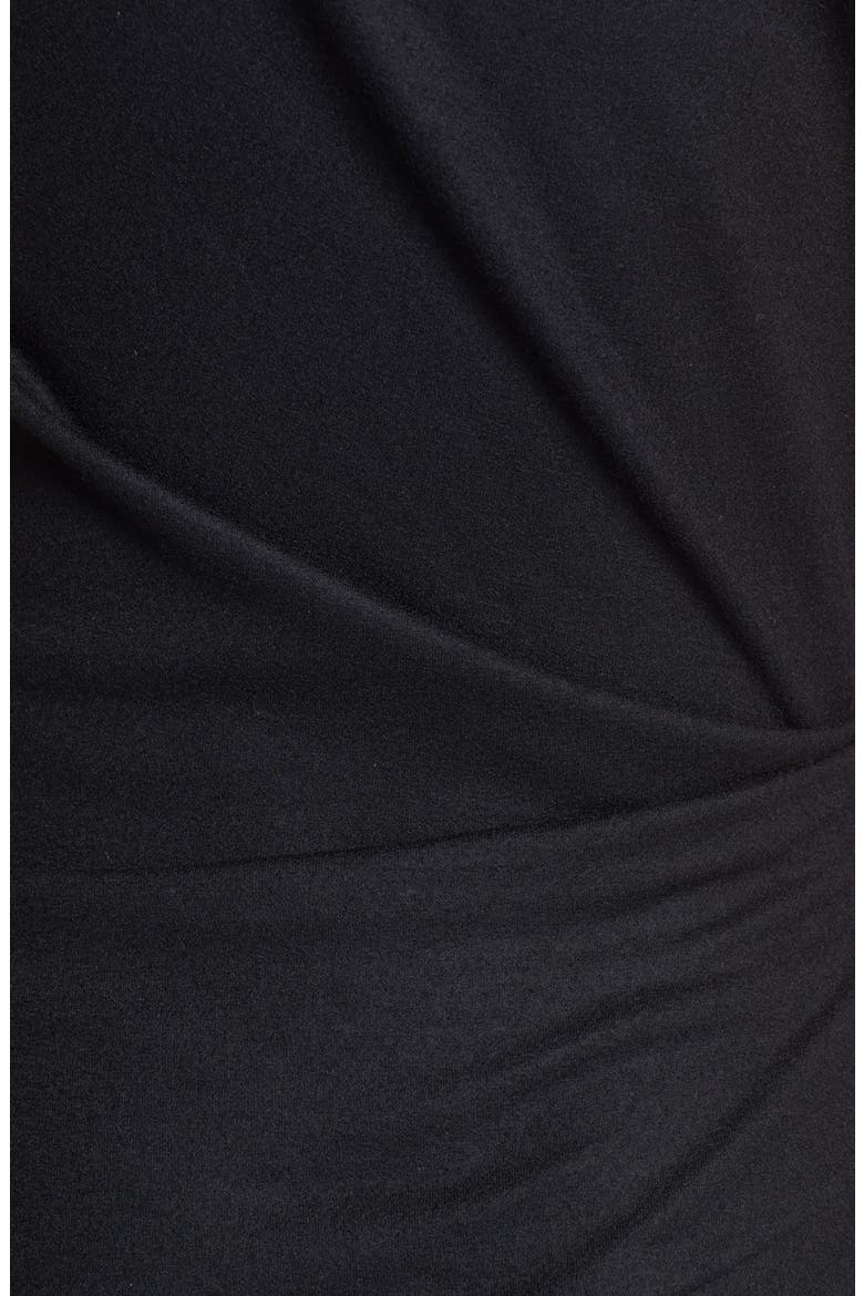 'Sonar Wool' Asymmetrical Sleeve Dress, Alternate, color, BLACK