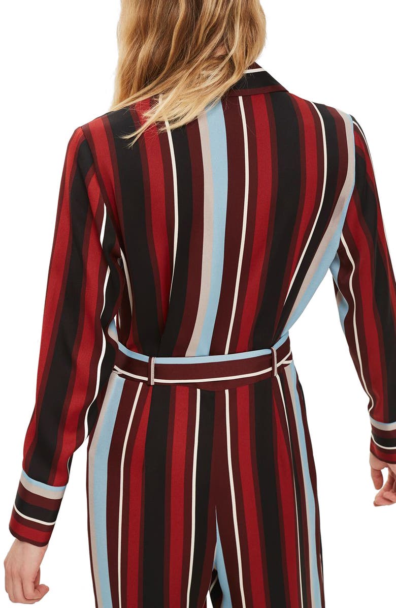 Topshop Stripe Jumpsuit, Alternate, color,