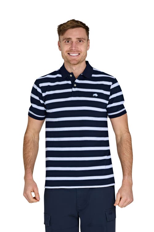 Raging Bull Triple Stripe Birdseye Polo In Multi