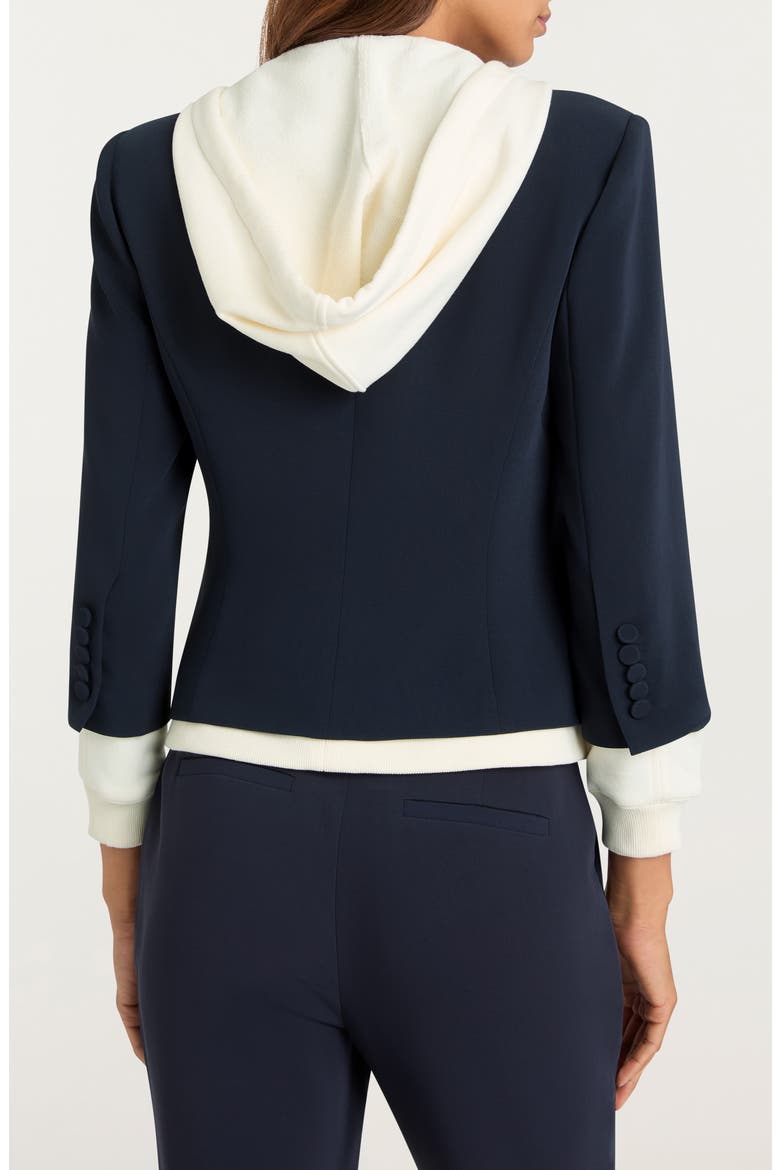 Le Petite Khloe Zip-Up Hoodie Blazer, Alternate, color, NAVY/ IVORY