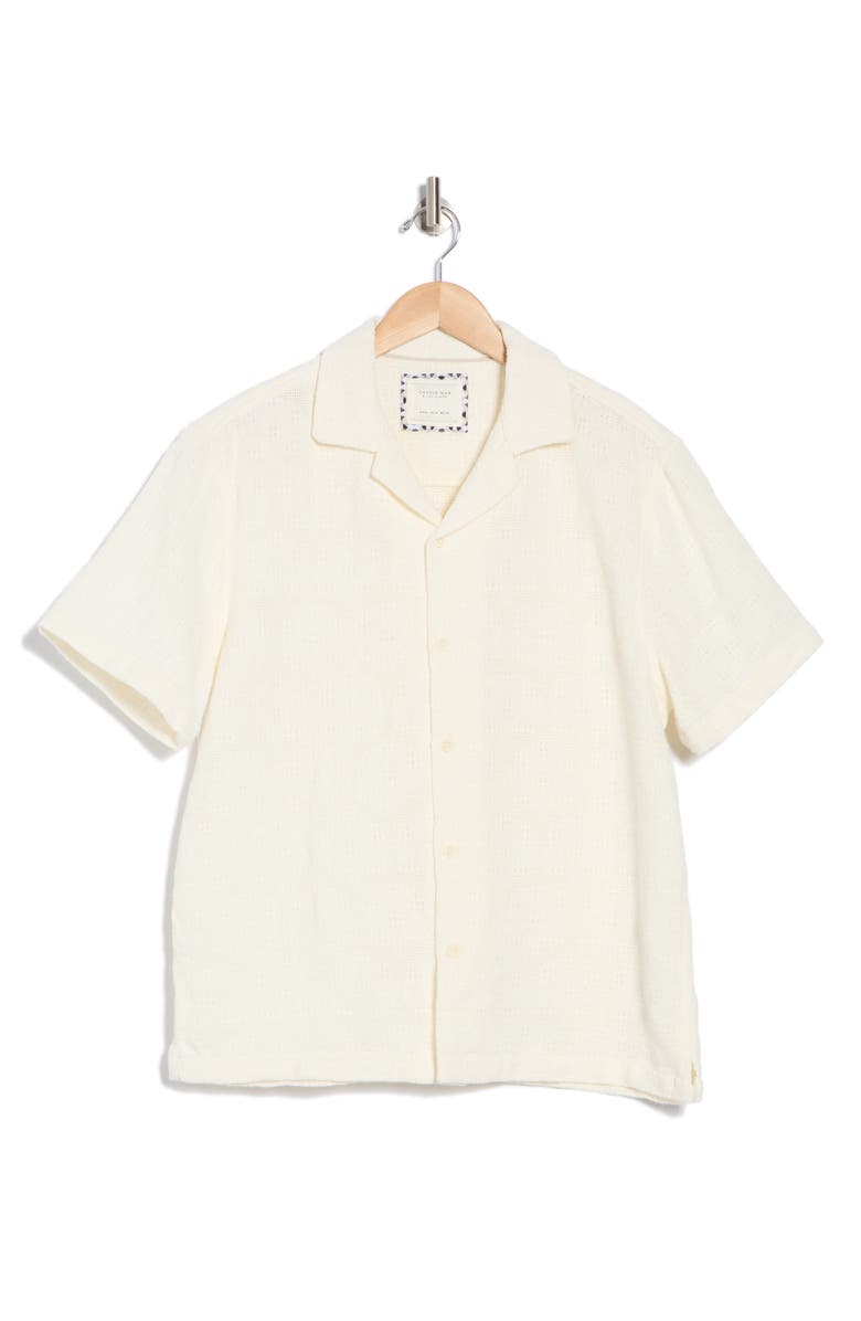 Cactus Man Relax Textured Camp Shirt, Alternate, color, Cream