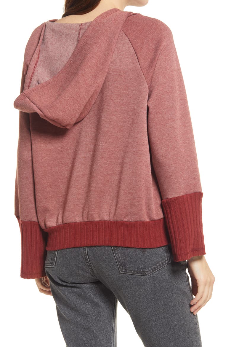 Rib Hoodie, Alternate, color, RED SYRAH