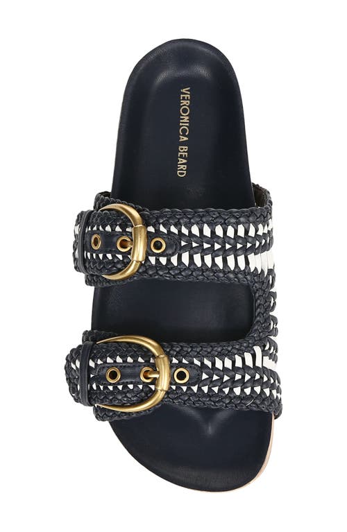 Veronica Beard Prue Woven Two Strap Sandal In Eclipse Coconut