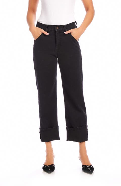 Clara High Waist Cuffed Crop Straight Leg Jeans