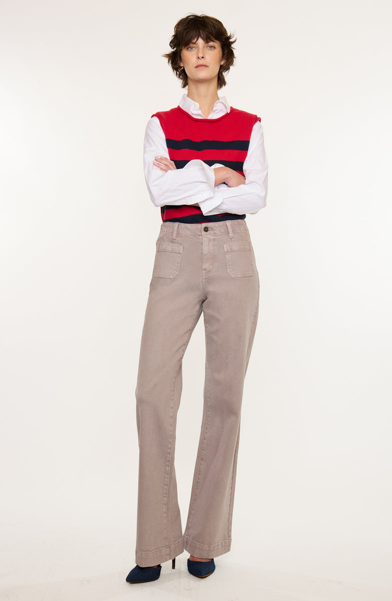 KanCan Tracy High Rise Loose Flare Jeans, Alternate, color, Taupe