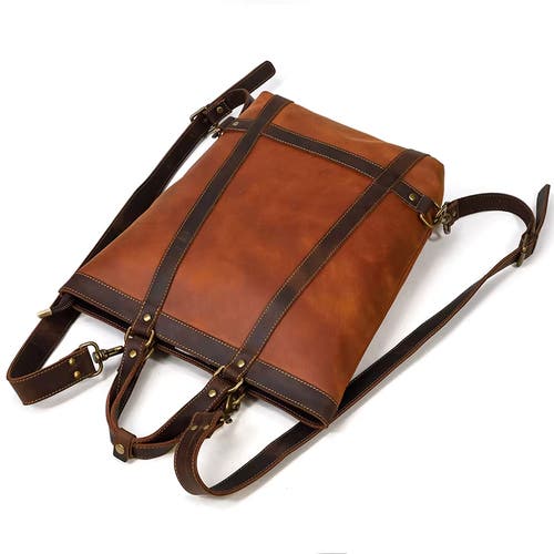 Steel Horse Leather The Icarus | Handmade Vintage Leather Backpack In Brown