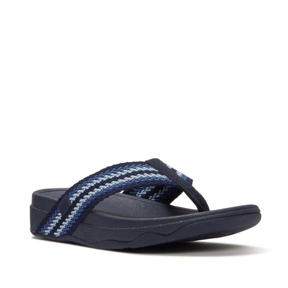 FitFlop Surfa Stripe-Webbing Toe-Post Sandals, Main, color, 