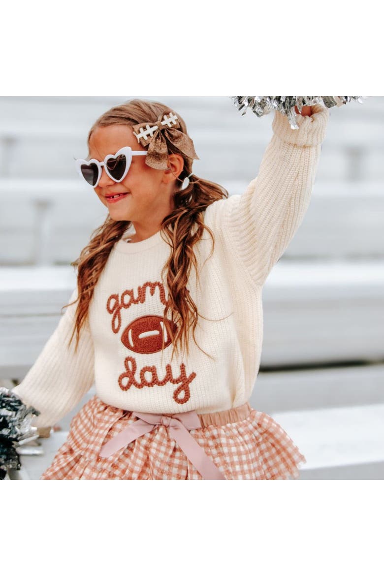 Game Day Knit Sweater, Alternate, color, Natural
