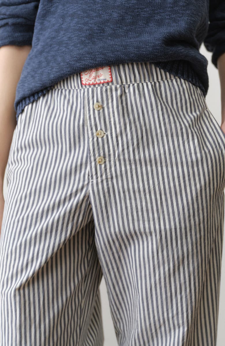 Marine Layer Stripe Pima Cotton Boxer Pants, Alternate, color, Blue Stripe