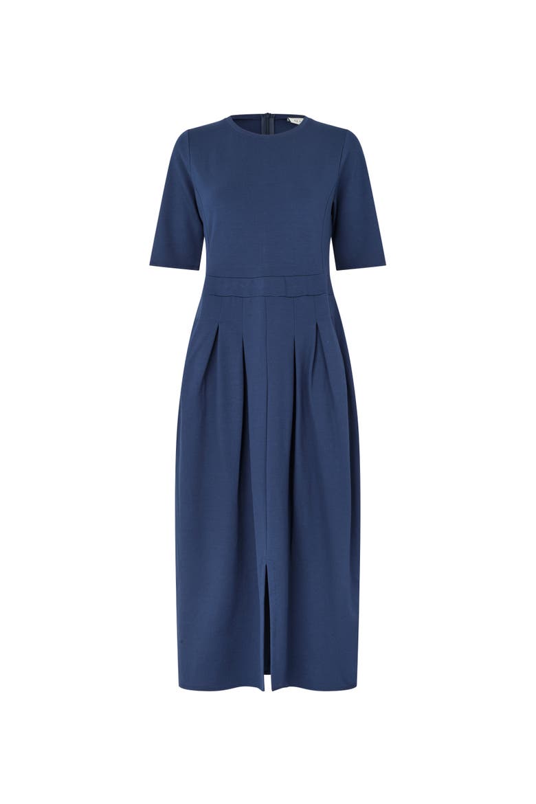 MaNaelisa Pleated Midi Dress, Alternate, color, Navy Blazer