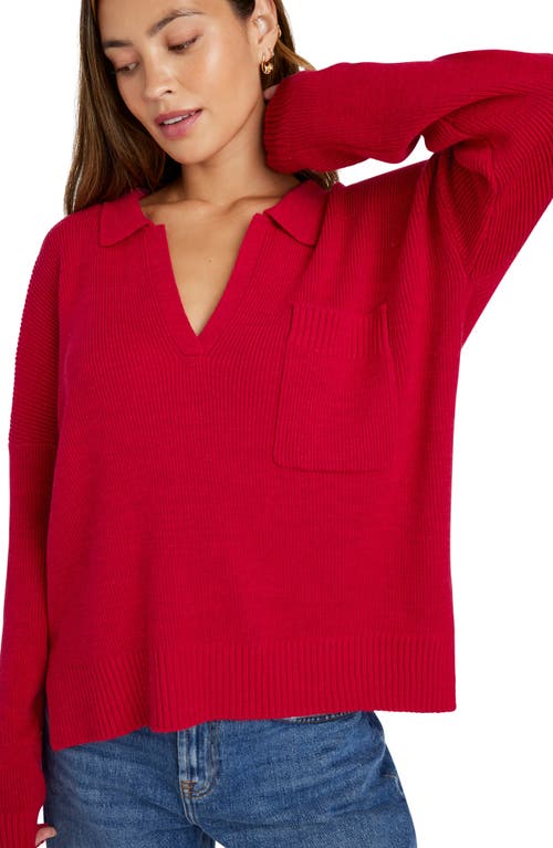 Shop Splendid Kristen Polo Sweater In Ruby