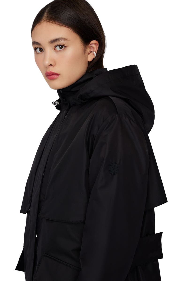 Quartz Co. MARINA | Hooded 3-in-1 Trench Coat, Alternate, color, Black