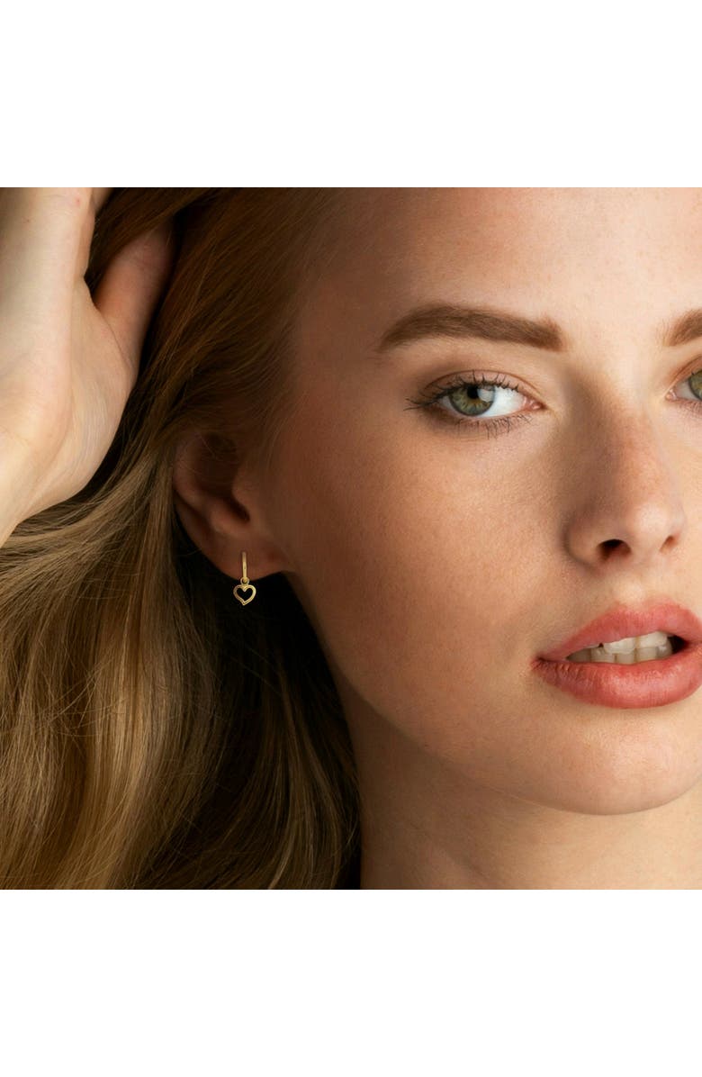 Julianna B. Star/Heart Drop Hoop Earrings 14k Gold, Alternate, color, Heart Charm