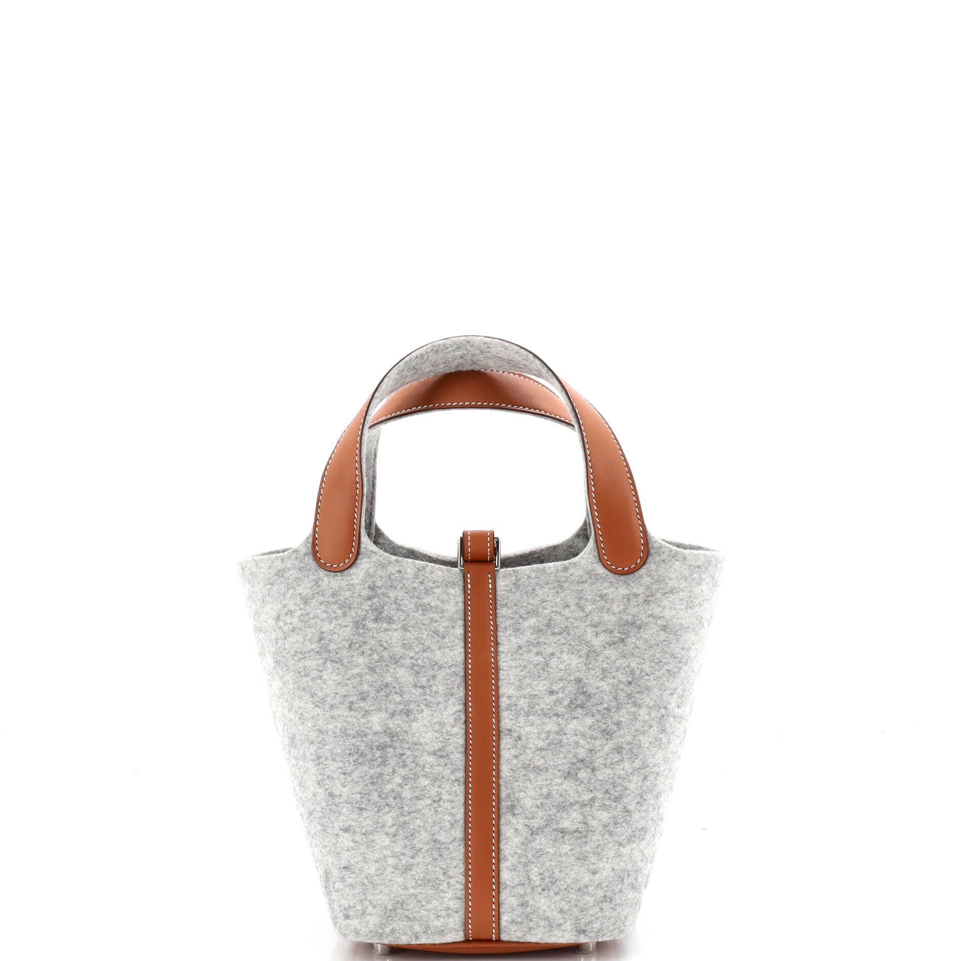 Pre-Owned Hermes Picotin Lock Bag Felt with Leather PM, Alternate, color, Gris Clair