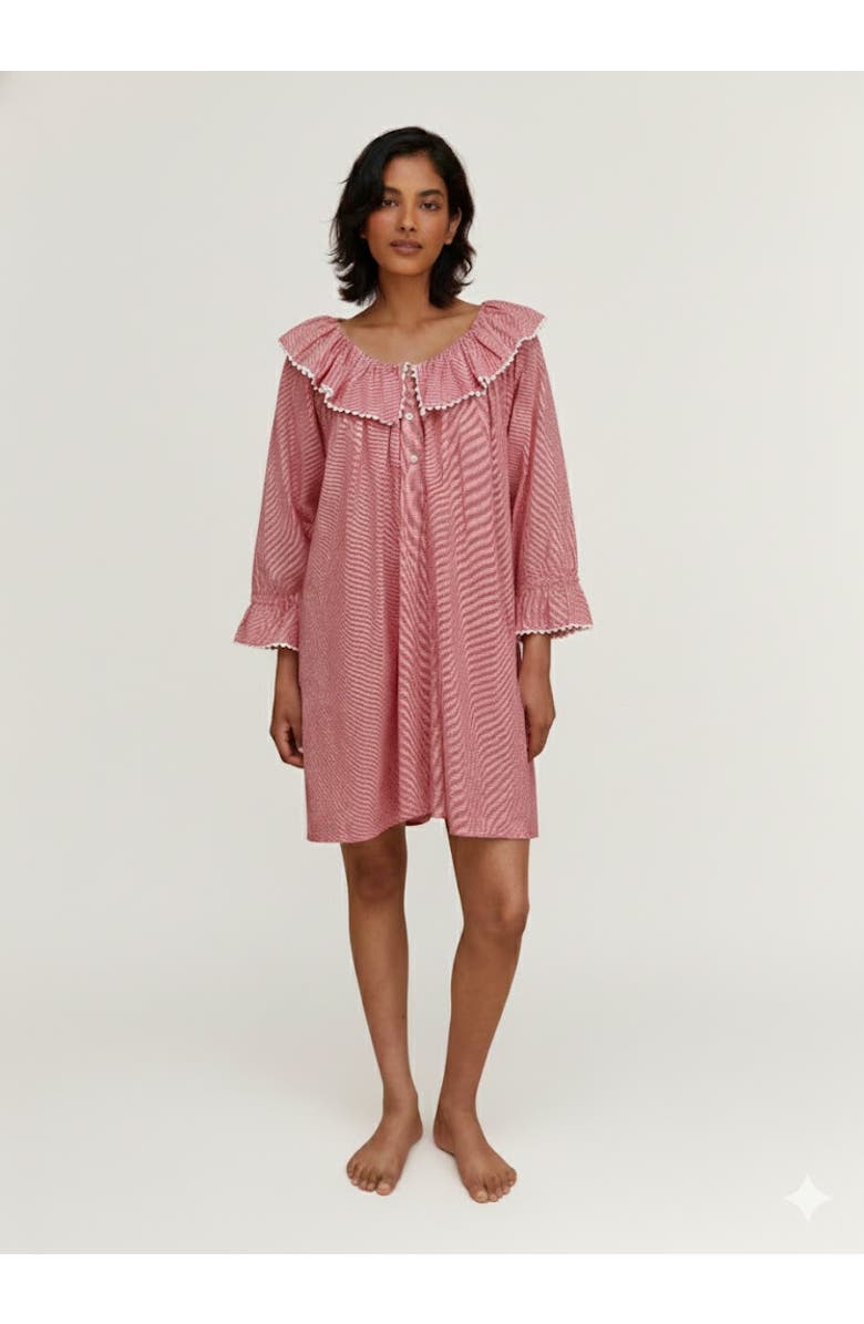 If Only If India Nightdress, Main, color, Redcurrant Gingham