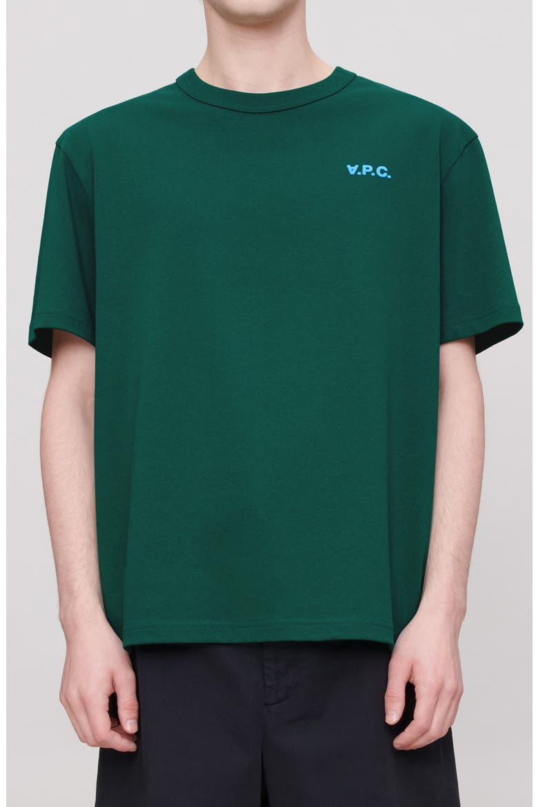 Boxy Organic Cotton T-Shirt, Main, color, GREEN / BLUE