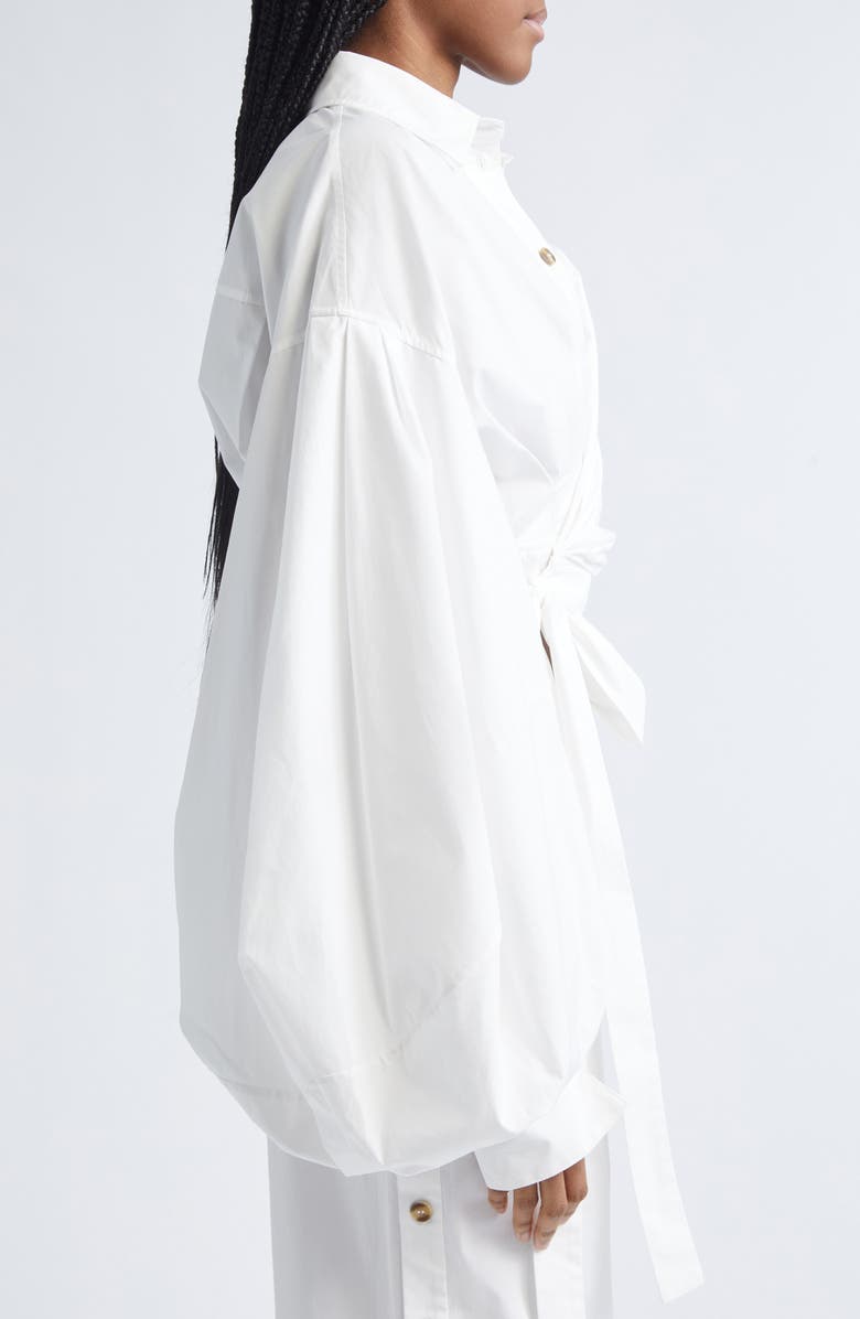 Zimmermann Rebellion Poplin Wrap Shirt, Alternate, color, Ivory