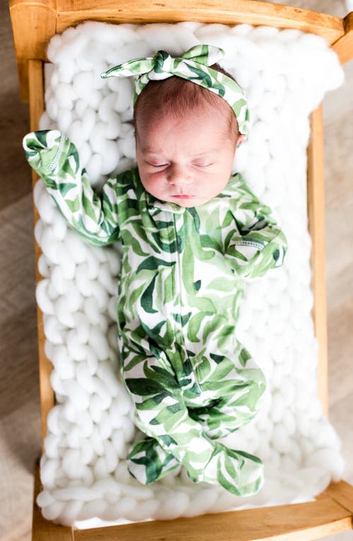 L'ovedbaby Organic Cotton Zip Footie In Green