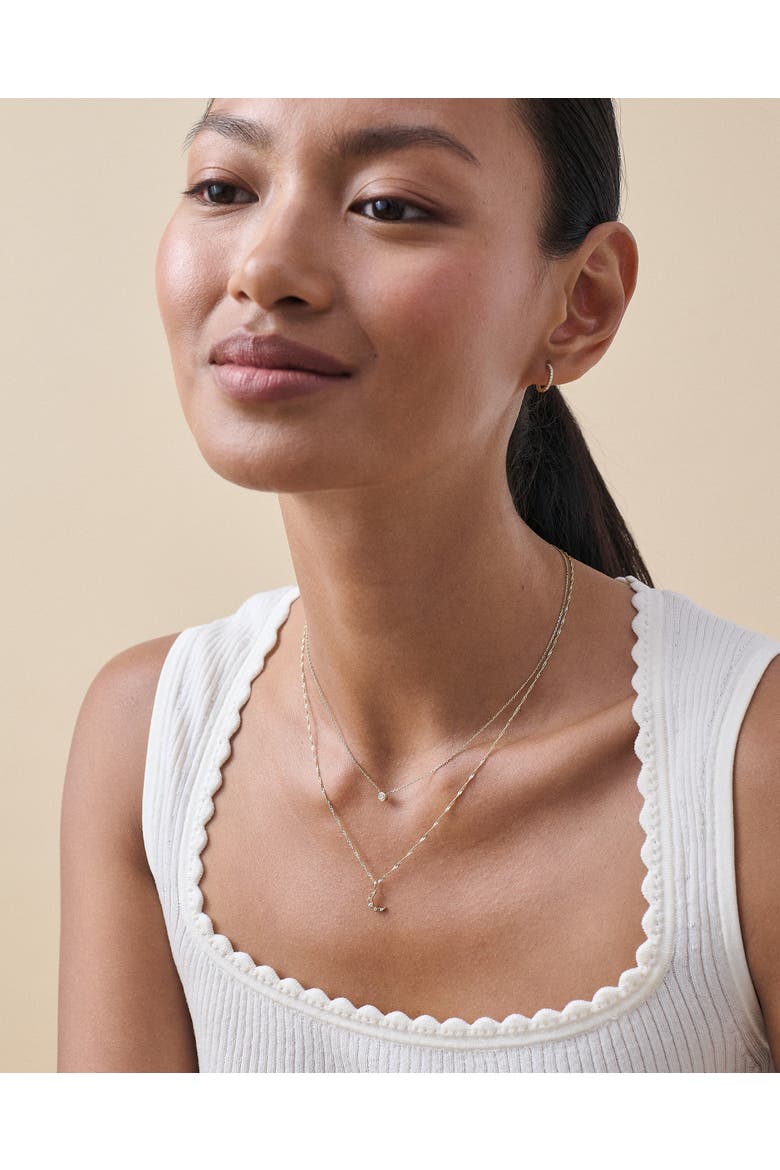 Moon Diamond Necklace, Alternate, color, Moon