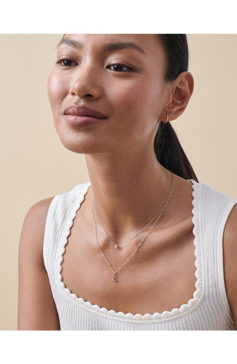Edge of Ember Moon Diamond Necklace, Alternate, color, Moon