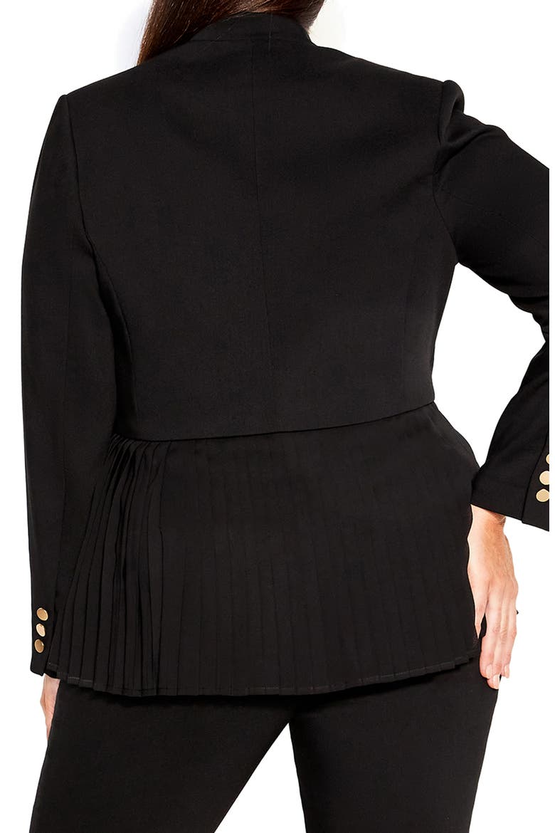 Holly Removable Pleated Hem Jacket, Alternate, color, BLACK