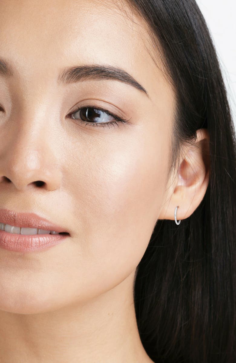 DELMAR 14K White Gold 13mm Hoop Earrings, Alternate, color, White Gold