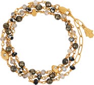 Karma and Luck Energetic Spirit - Hematite Pyrite Labradorite Triple Protection Wrap