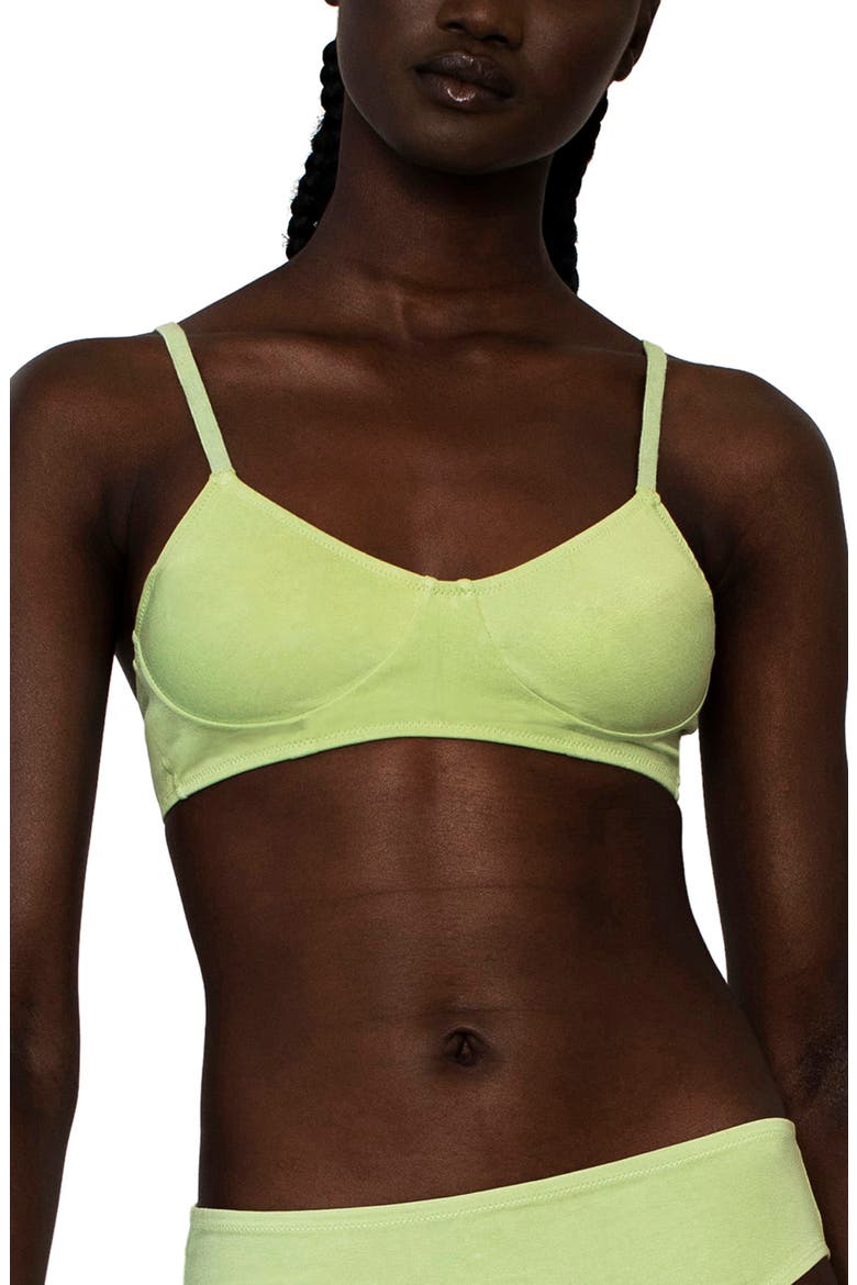 Plant Dyed Organic Cotton Full Cup Wire Free Bra, Alternate, color, SAGE