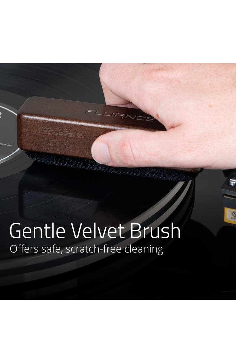 Fluance Vinyl Record Cleaning Kit with Anti-Static, Velvet & Stylus Brushes, Alternate, color, Natural Walnut