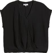Michael Stars Evie Gauze Faux Wrap Top
