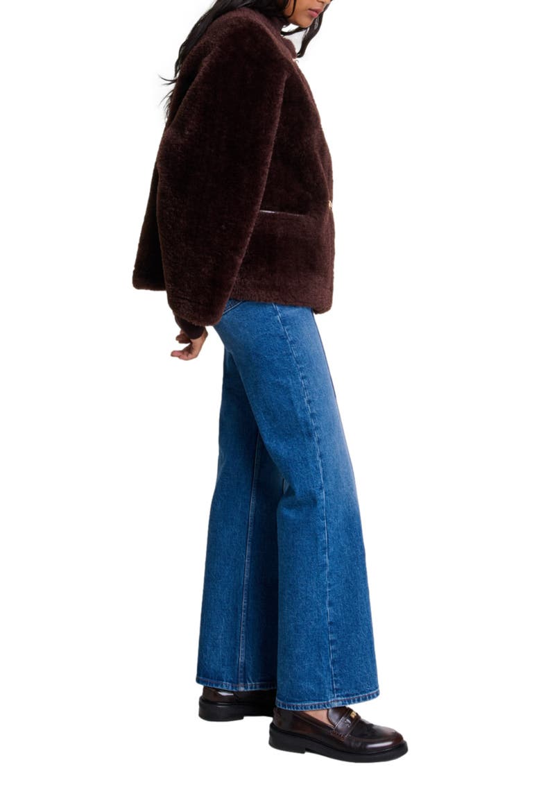Short faux fur coat, Alternate, color, Brown