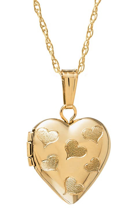 14k Gold Heart Locket Necklace (Girls)