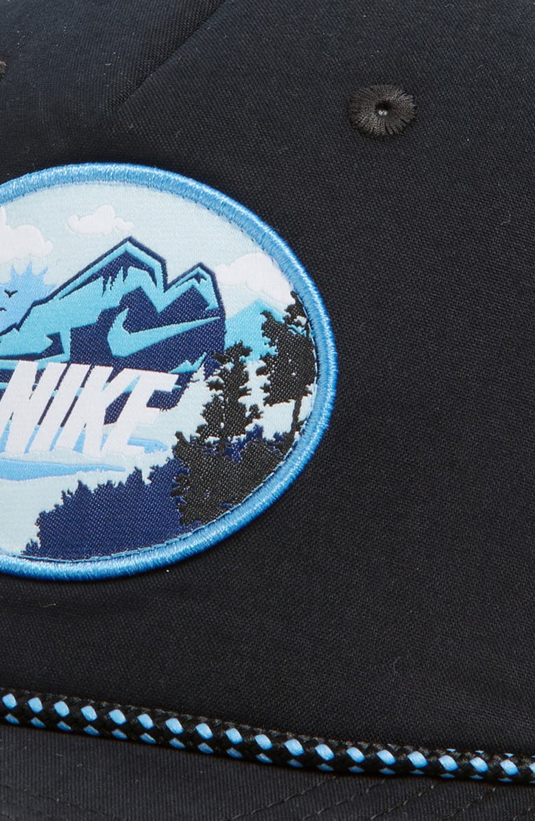 Nike Kids' Rise Big Trucker Hat, Alternate, color, Black/ Barely Volt