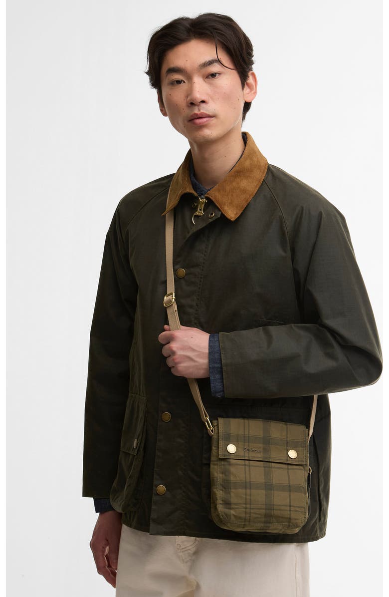 Barbour Transport Tartan Crossbody Bag, Alternate, color, Dusky Green Tartan