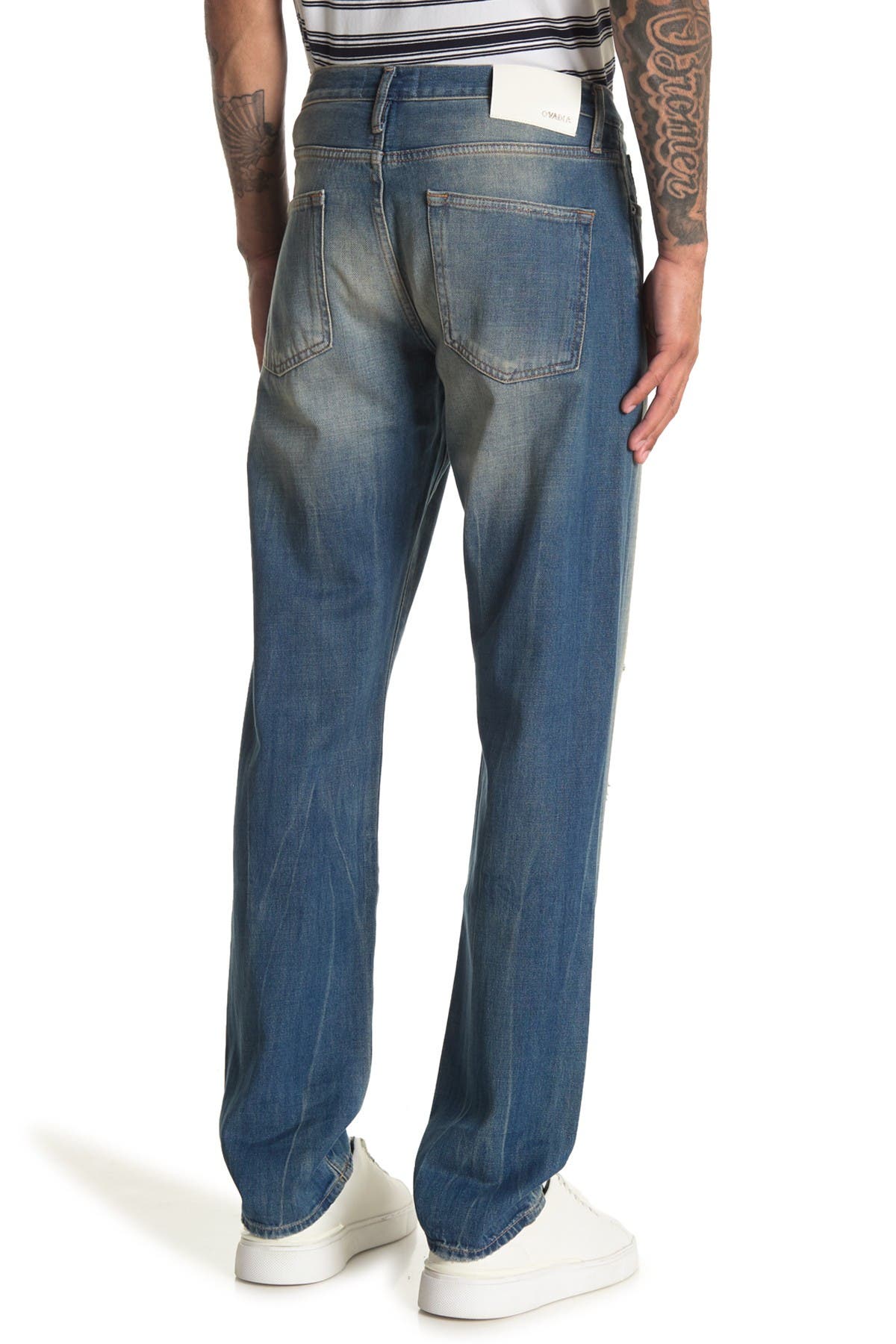 Ovadia Slightly Distressed Straight Leg Jeans (Men) | Nordstromrack