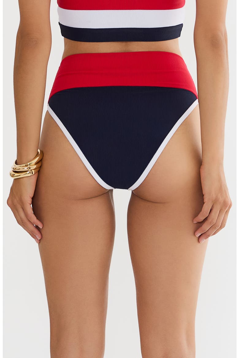 Emmy Colorblock High Waist Bikini Bottoms, Alternate, color, TWILIGHT FIREWORK COLORBLOCK