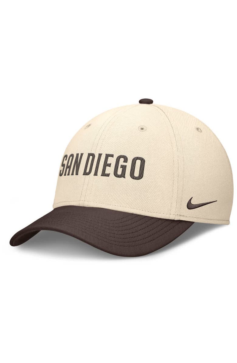Nike Men's Nike Natural/Brown San Diego Padres Statement Rise Performance Flex Hat, Main, color, Natural